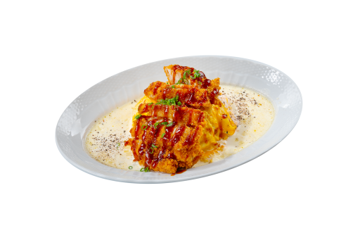 menu-Chicken Cutlet Cream Omelette Rice